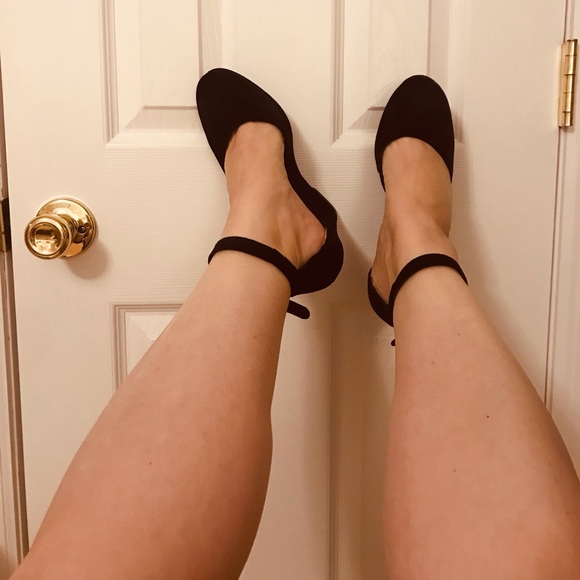 Black suede Kors Michael Kors platform wedge ankle strap shoes - Picture 8 of 15